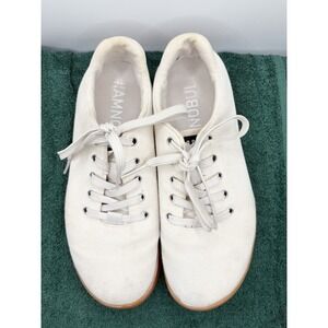 NOBULL Canvas Sneakers Ivory Knit Size 7.5 Womens